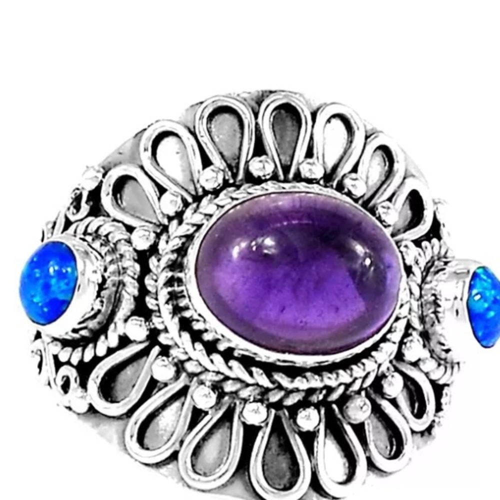 🎉HP 11/23🎉Amethyst and fire opal 925 silver ring